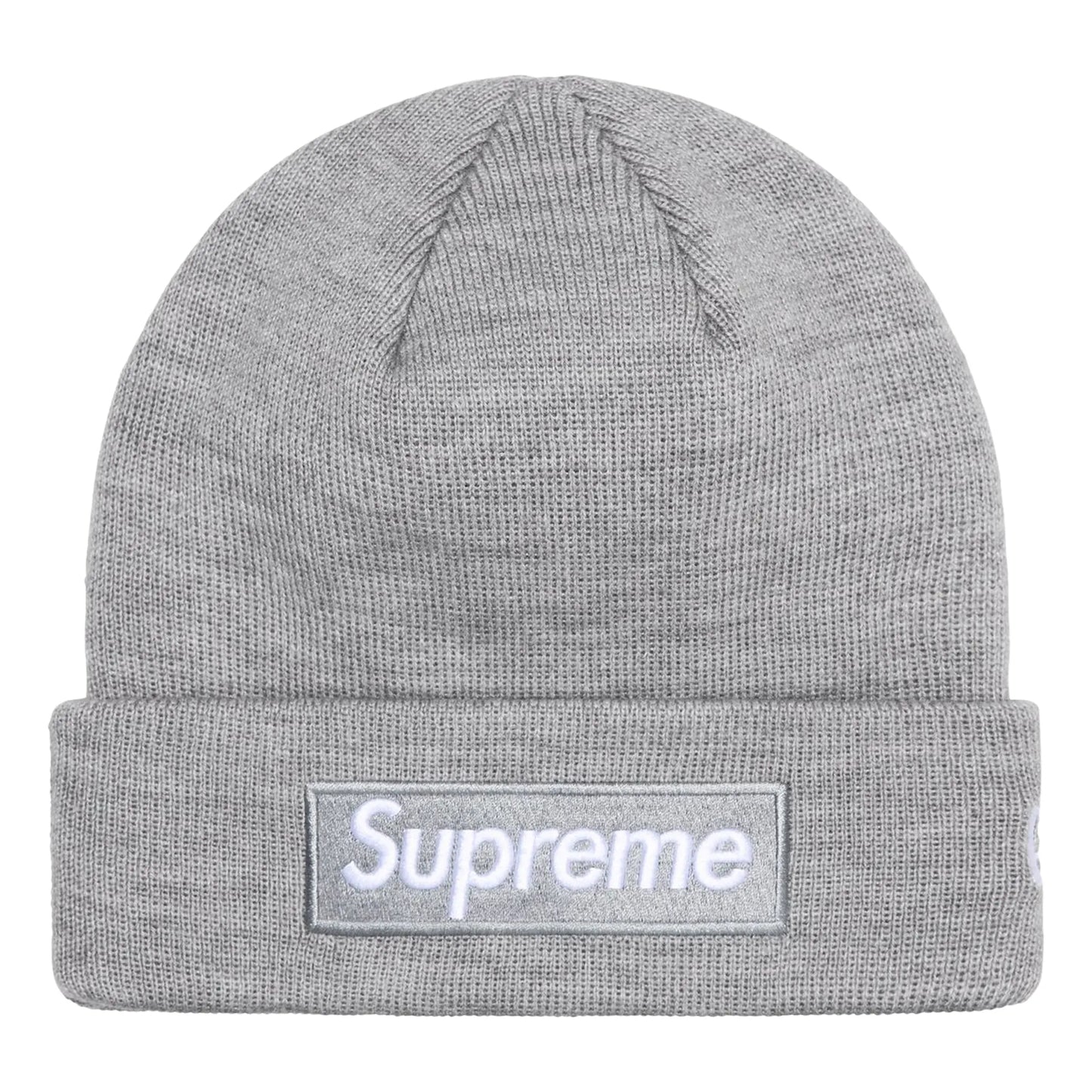 Supreme New Era Box Logo Beanie Heather Grey (FW24)