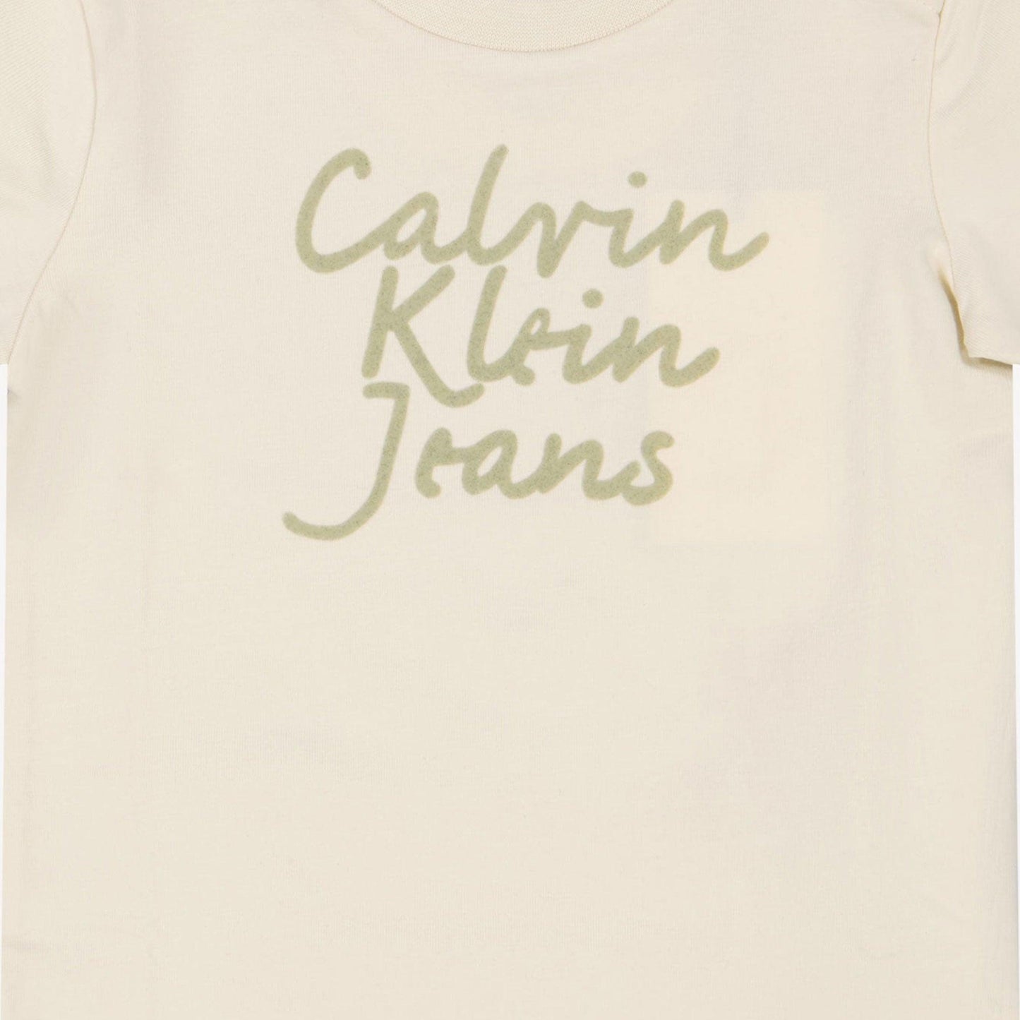 Calvin Klein Baby Unisex T-Shirt In Off White