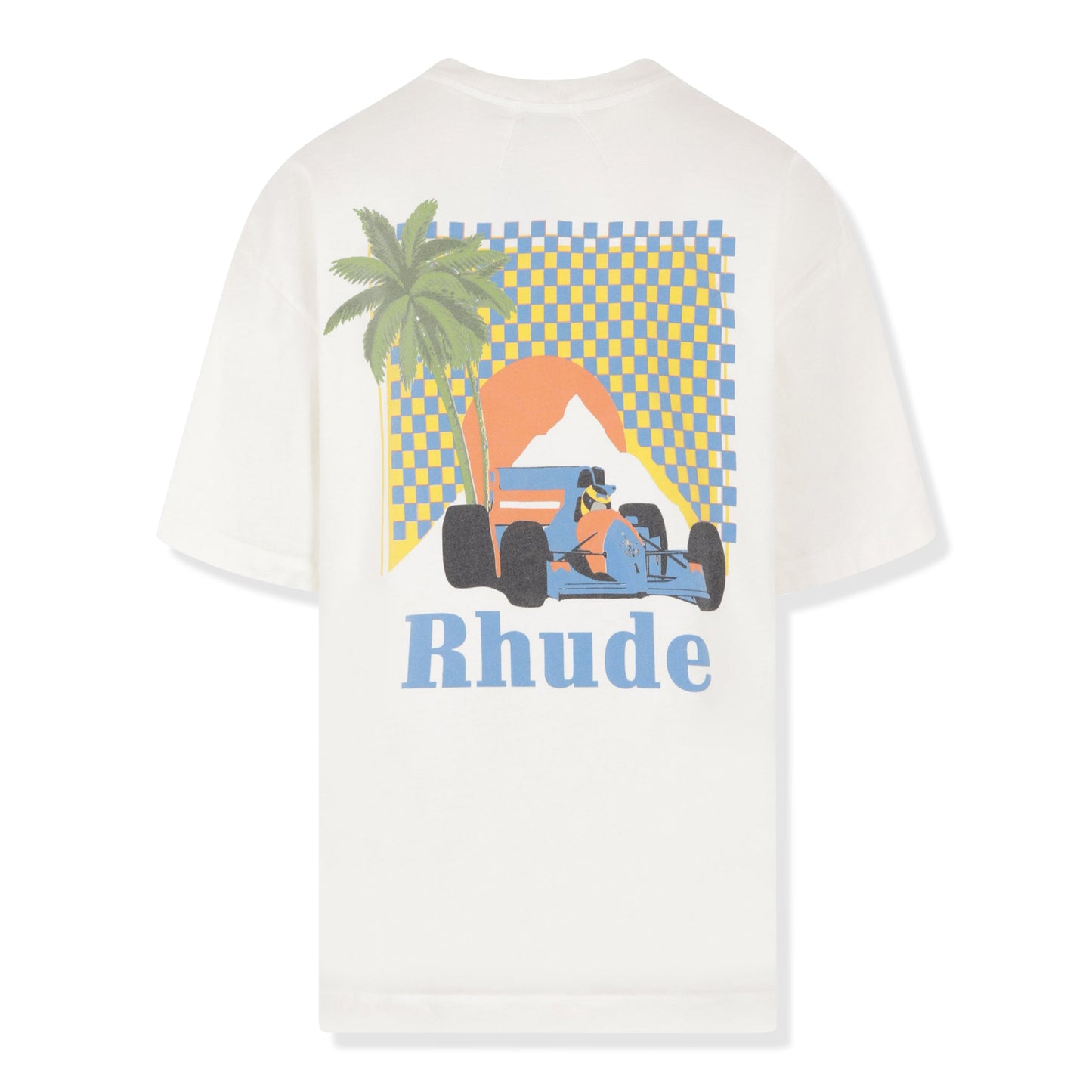 Rhude Moonlight Tropics Print Oversized Vintage White T Shirt
