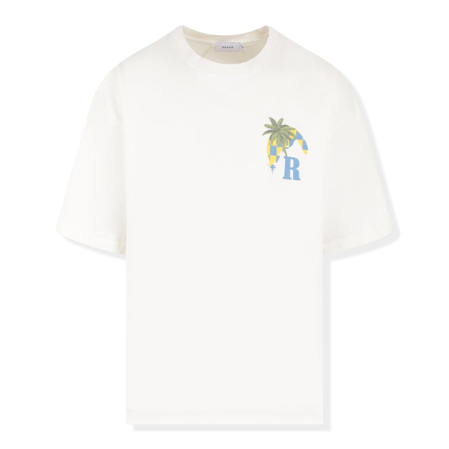 Rhude Moonlight Tropics Print Oversized Vintage White T Shirt