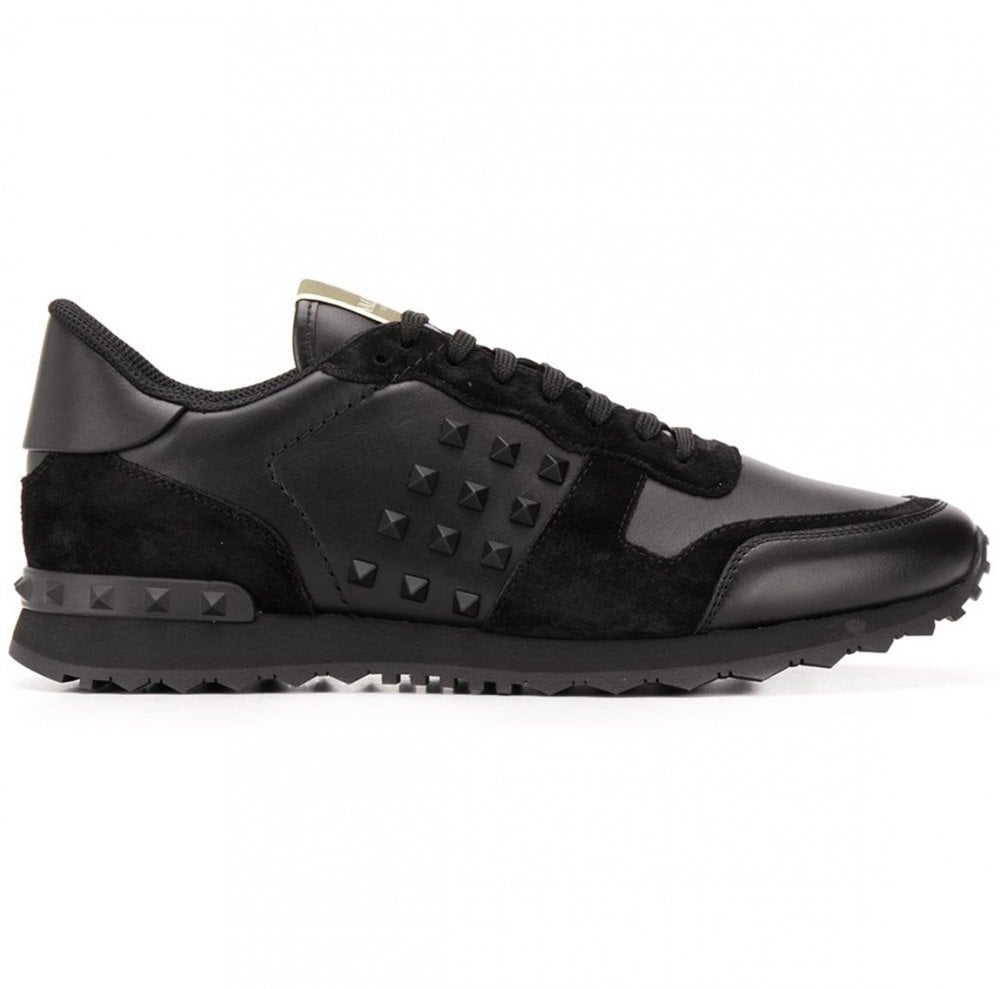 Camo Leather Rockstud Rockrunner Trainers Black