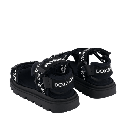 Dolce & Gabbana Kids Unisex Sandalen Zwart