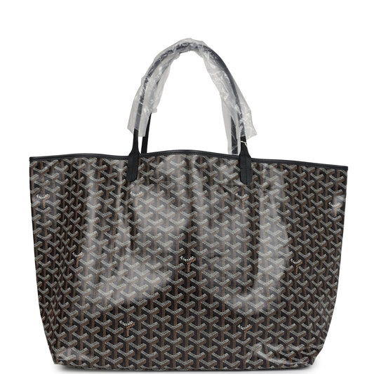 Goyard Goyardine Black St. Louis GM Tote Bag Palladium Hardware