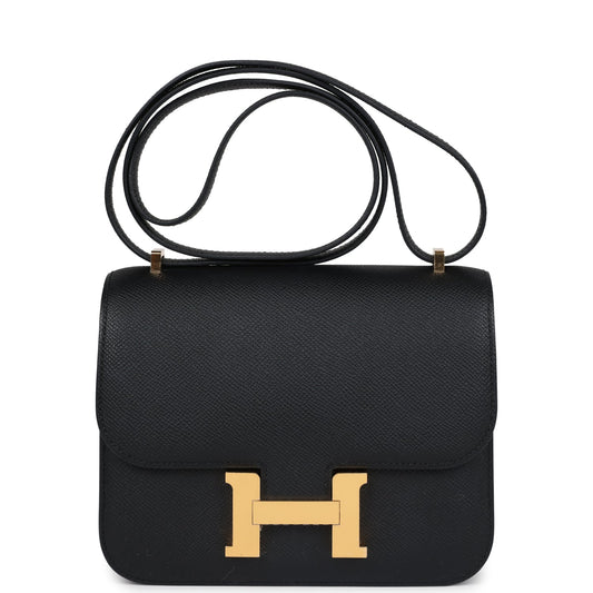 Hermes Constance 18 Black Epsom Gold Hardware
