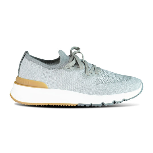 Knitted Lace Up Trainers Grey