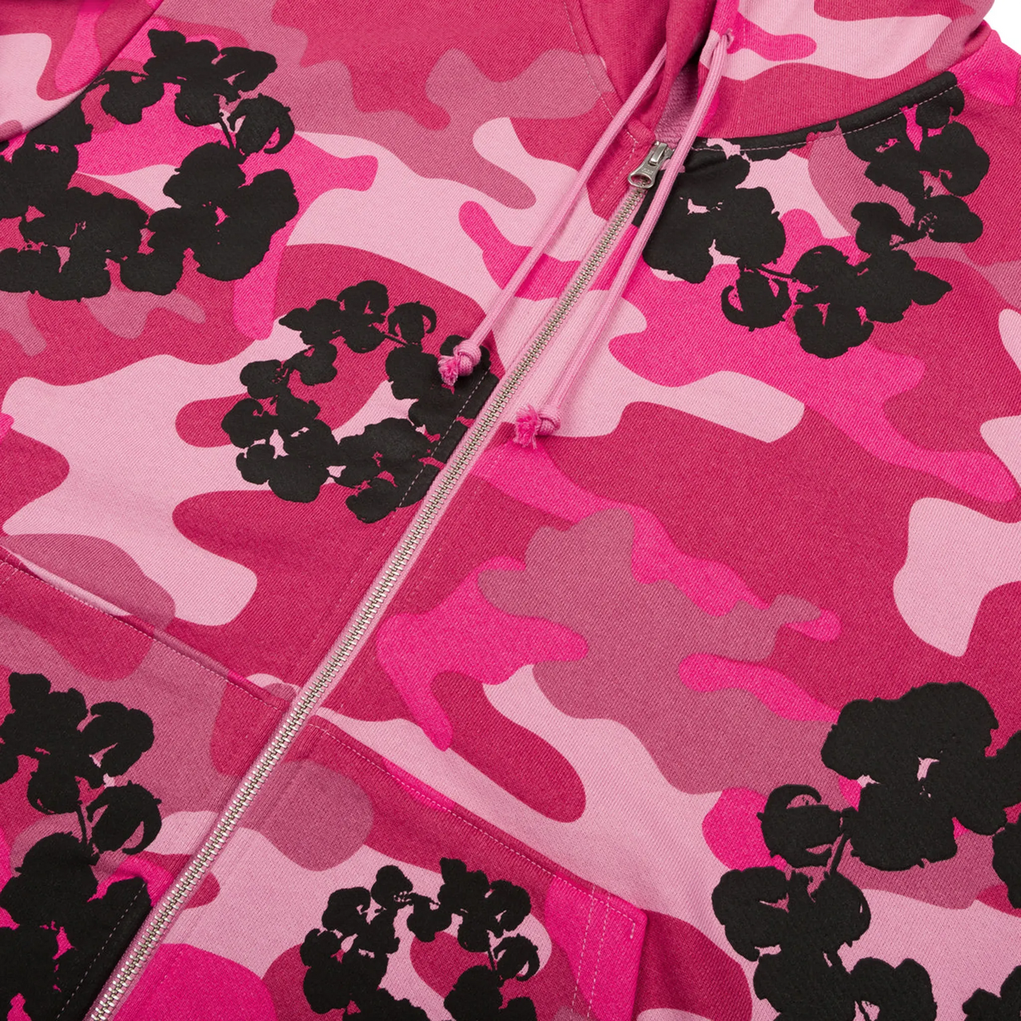 Denim Tears Pink Camo Cotton Wreath Zip-Up Hoodie