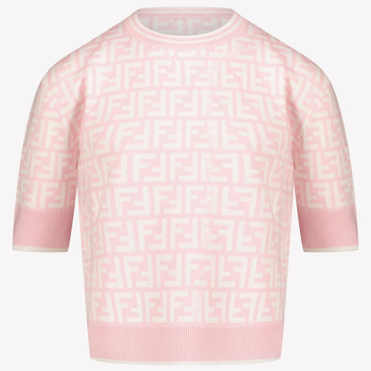 Fendi Kids Girls T-Shirt Licht Roze