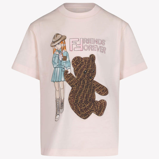 Fendi Kids Girls T-Shirt In Licht Roze