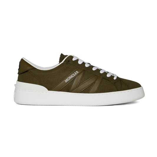 Monaco Suede Trainers Khaki / White