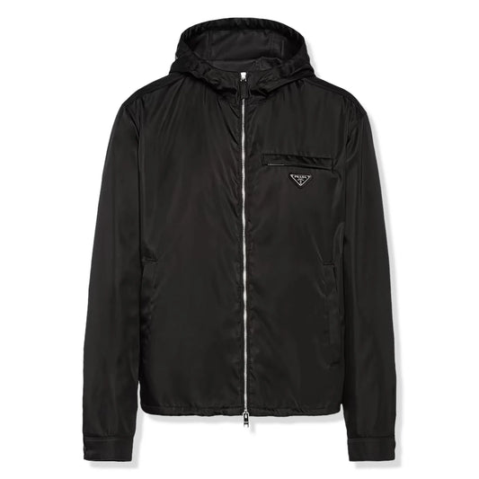Prada Re-Nylon Hooded Blouson Black Jacket